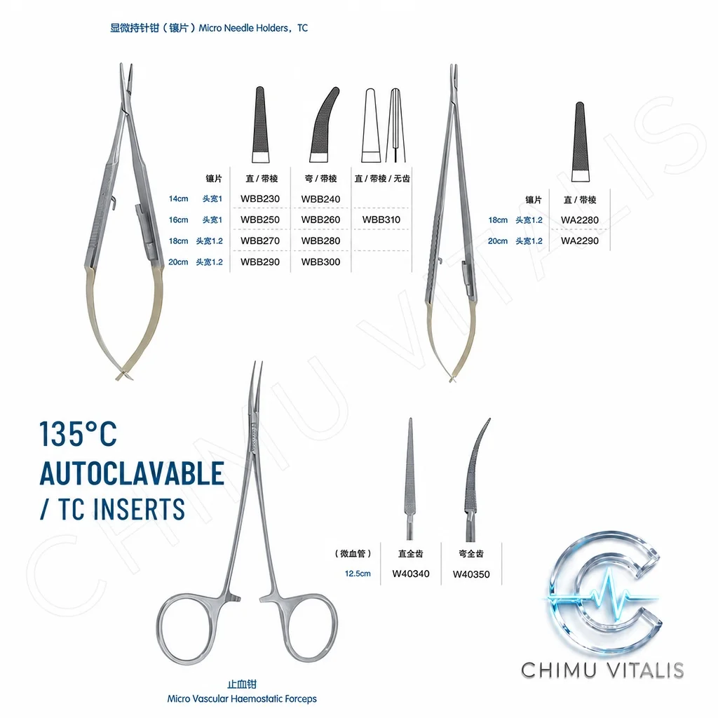 【CHIMU VITALIS 】Professional Fine Applicator Clamp, TC Hardened Alloy Precise Pincer, Lab Technical Tool, 135°C Support view 4
