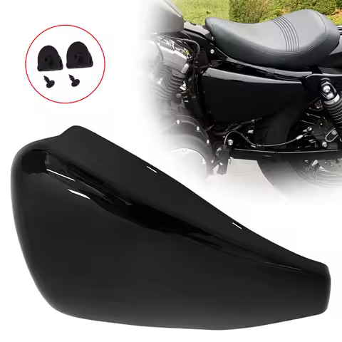 Motorcycle Black Battery Fairing Cover Left Side Protector Cover Accessories For Harley Sportster XL883 XL1200 883 2014-up