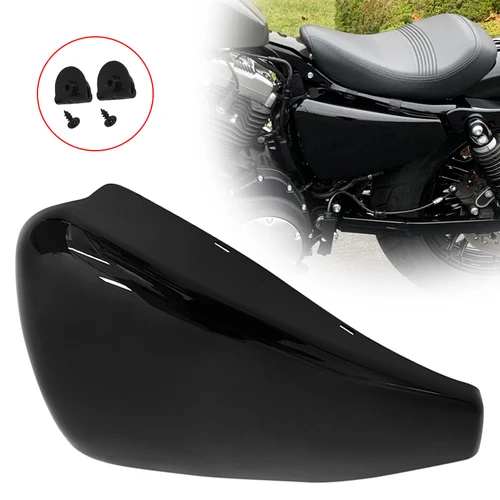 Cubierta de carenado de batería negra para motocicleta, cubierta protectora lateral izquierda, accesorios para Harley Sportster XL883, XL1200, 883, 2014-up