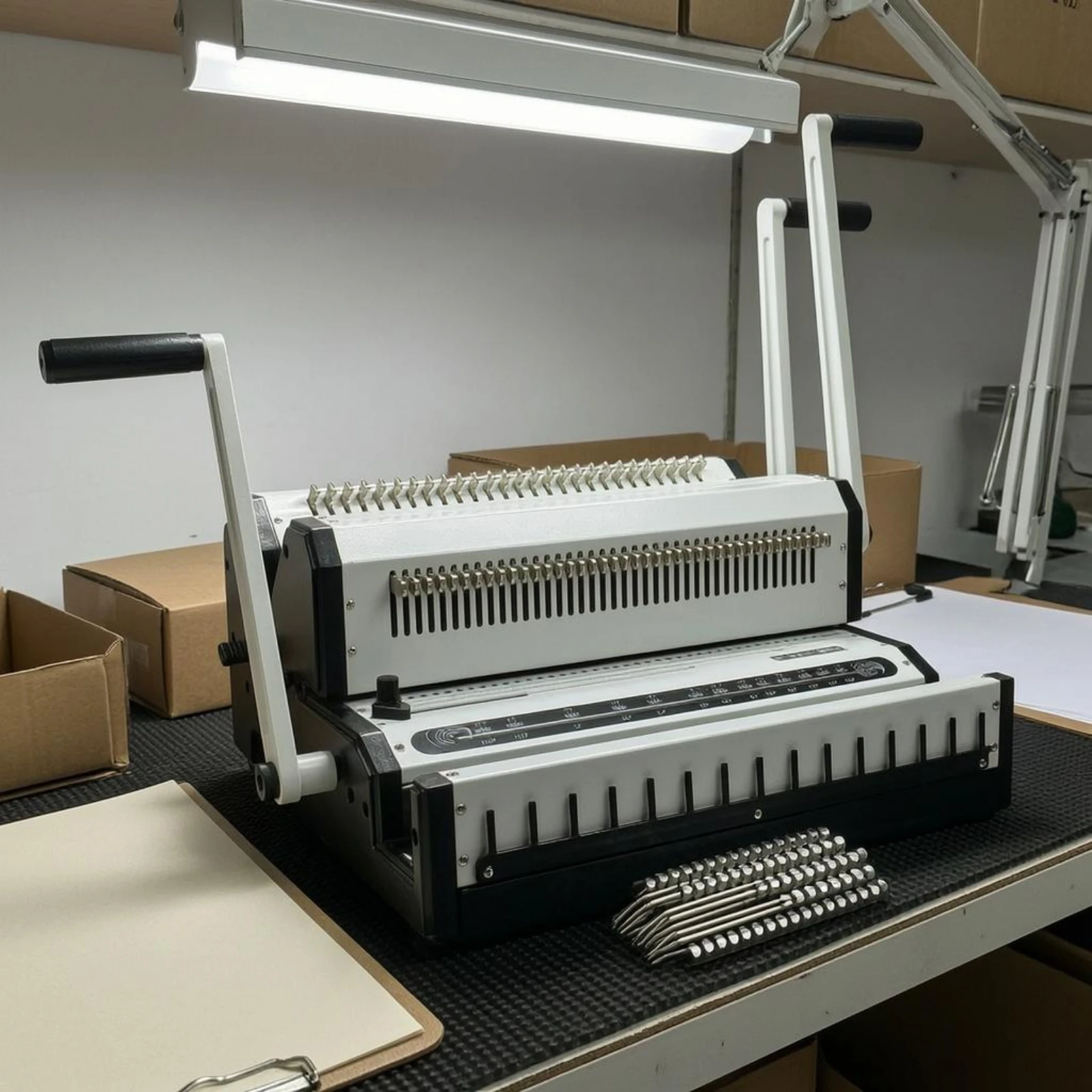 Document Punching and Wire Binding Machine Sturdy Metal Construction Manual Wire Binding Machine Manual Book Binder Lever Handle