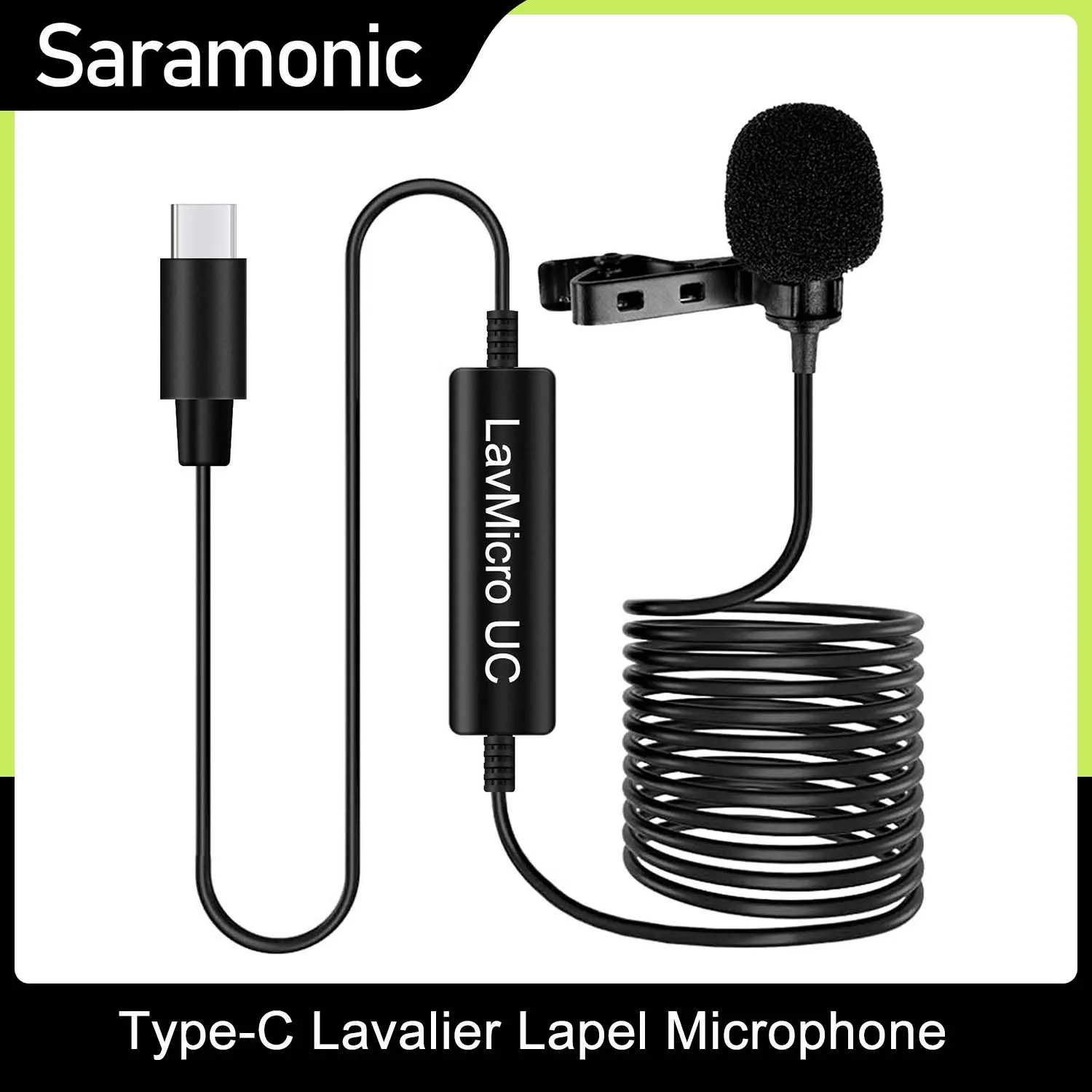 Saramonic LavMicro UC Type-C Lavalier Lapel Microphone Omnidirectional Condenser Mic For Smartphone Tablets Macbook Record