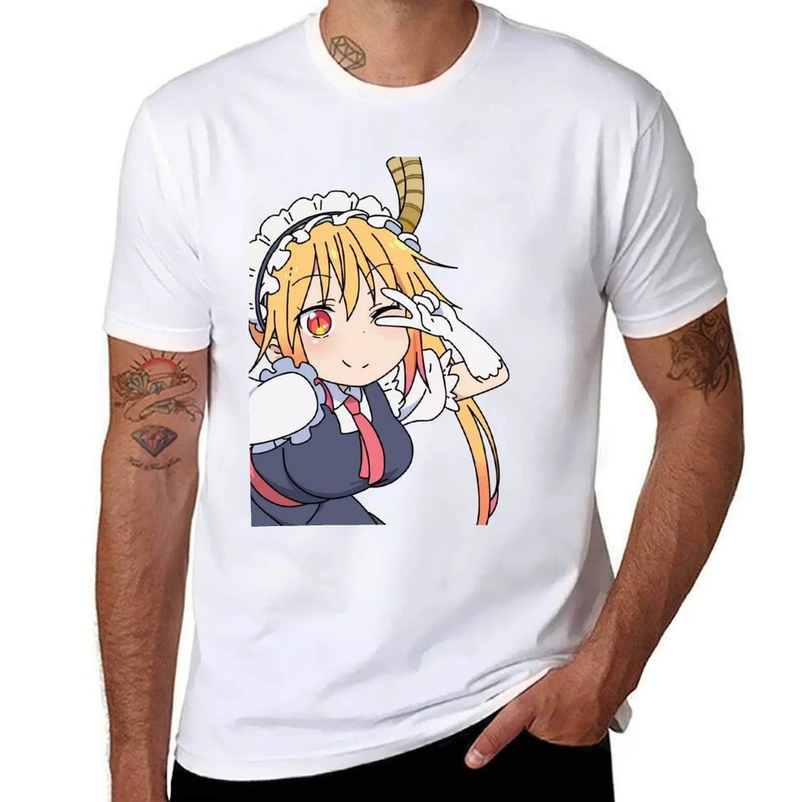 

Dragon Maid: Tohru winking! T-Shirt t shirt man designer men t shirt cotton 100% t shirt custom print T-shirt