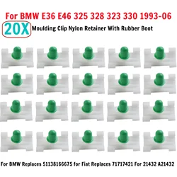 20pcs Moulding Clip Nylon Retainer With Rubber Boot 51138166675 For BMW E38 E39 ForReplaces 71717421 For Auveco