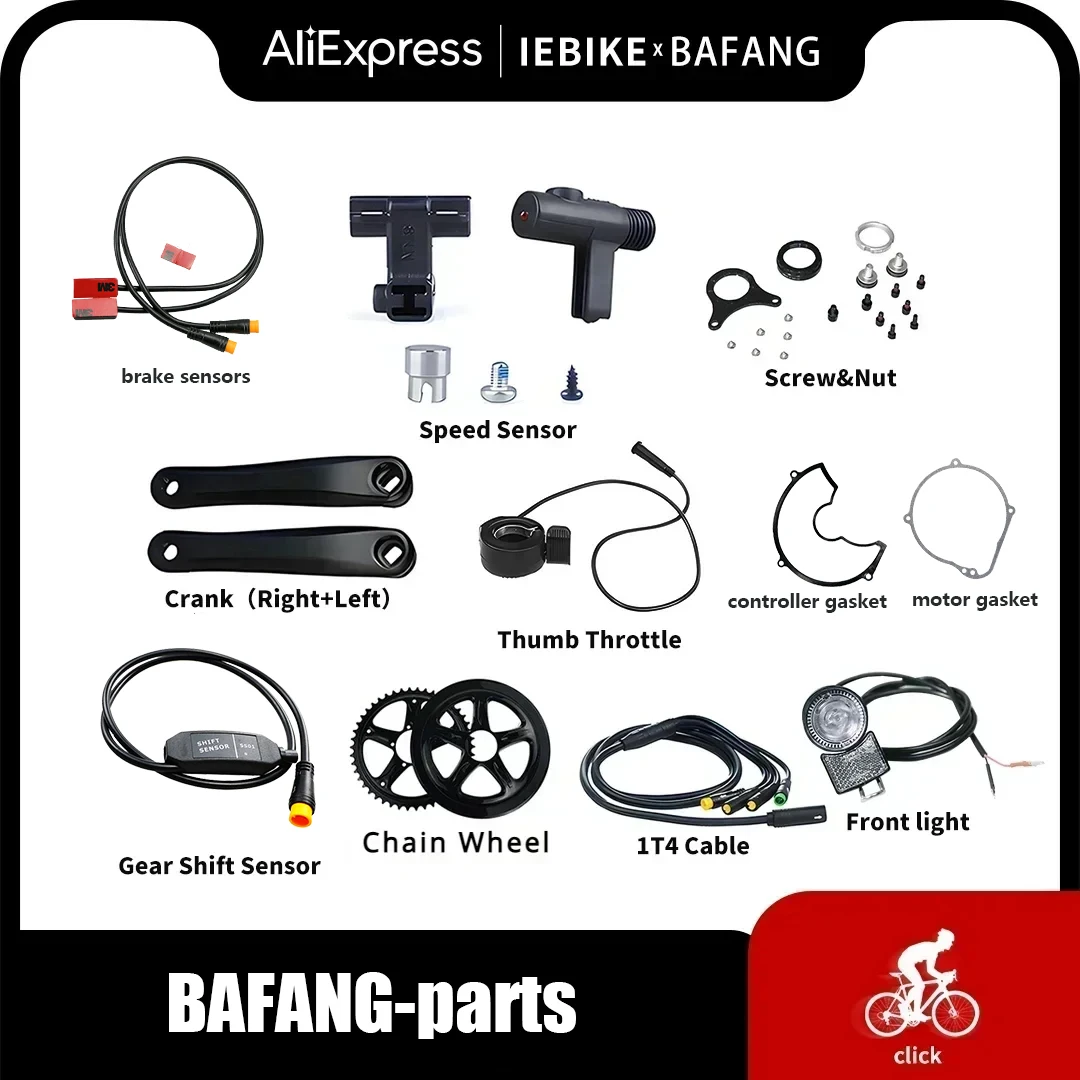 BAFANG Motor Parts USB Programming Cable Gear Sensor Brake Sensor Y-Splitter 1T2 Chain Wheel for Bafang BBS01/02B E-Bike Motor