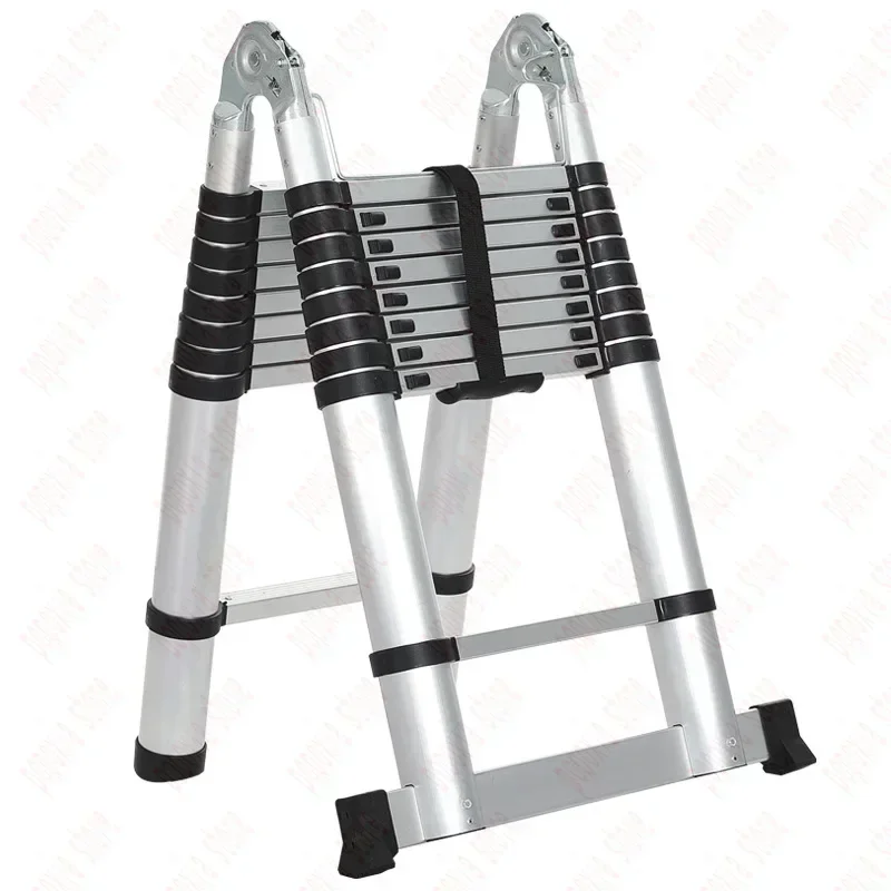 Multifunctional Telescopic Ladder Indoor Portable Engineering Folding Bamboo  Household Thickened Aluminum Alloy