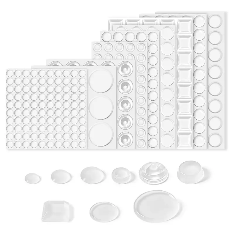 ABKP-388 Pack Cabinet&Cupboard Door Bumpers And Clear Silicone Rubber Feet-Self-Adhesive With Backing For Drawers,Furniture