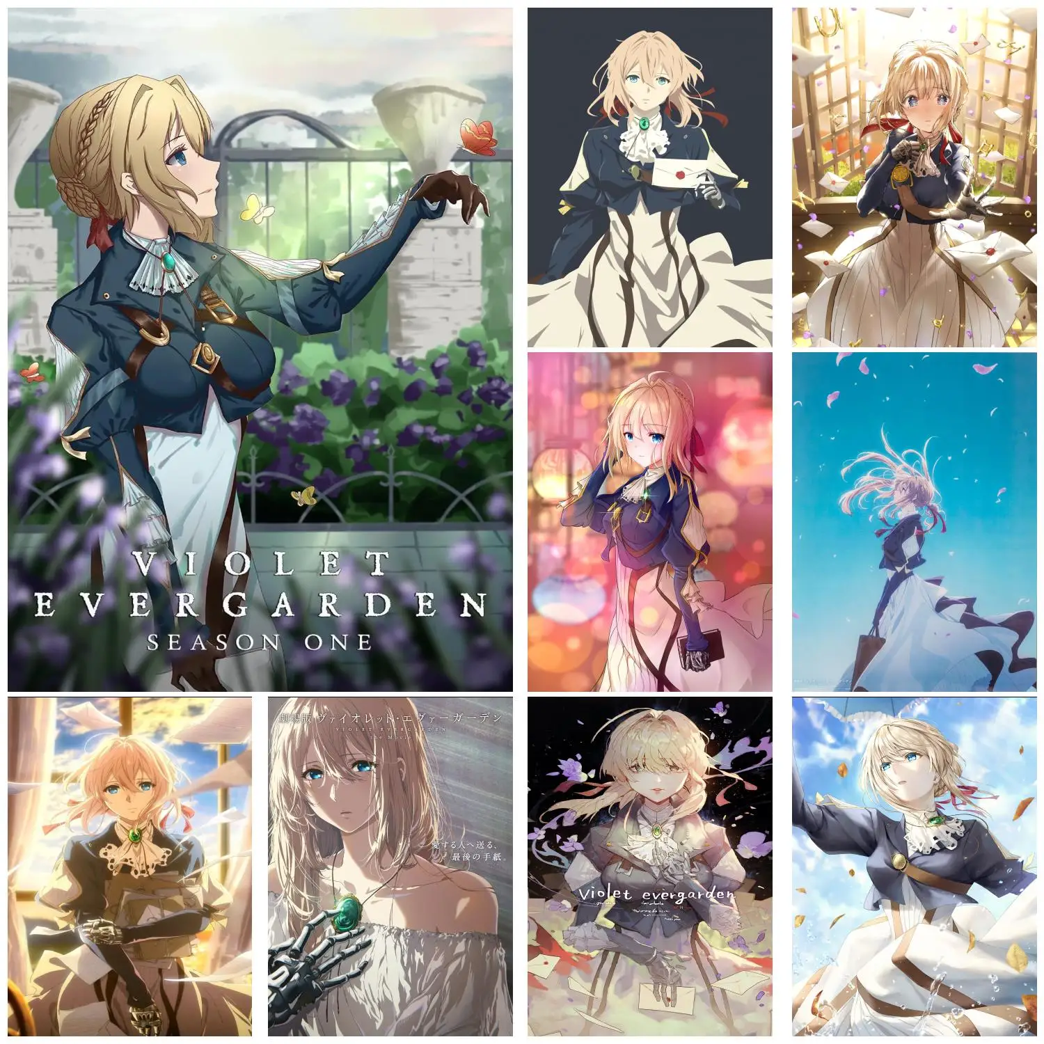 violet evergarden Anime Video Game Canvas Art Poster and Wall Art Picture Print Modern Family bedroom Decor Posters