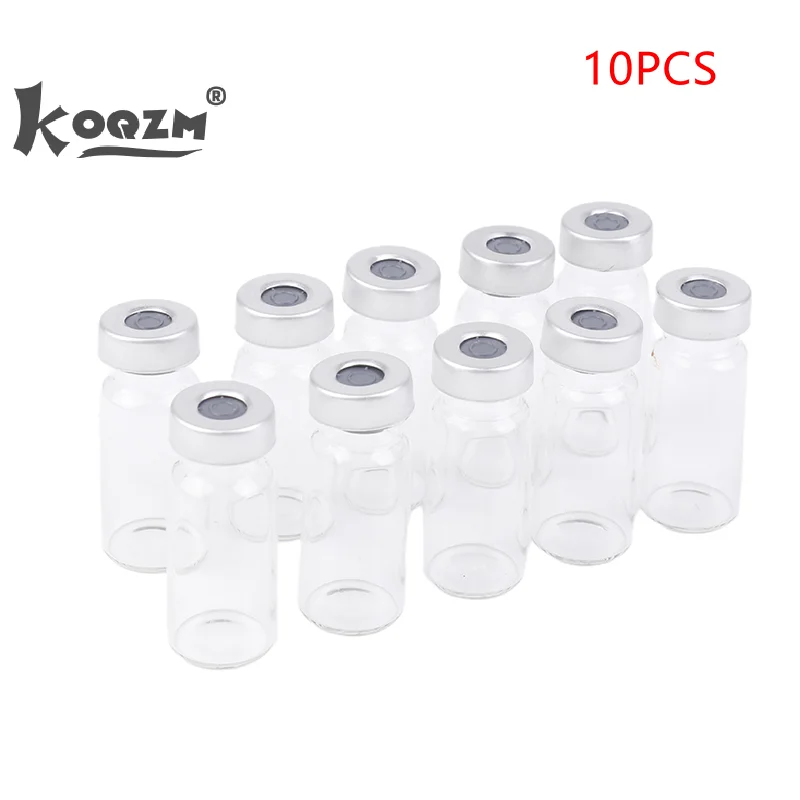 10 Pack 5/10/20ml Sealed Sample Vials Transparent Glass Vials With Self Healing Injection Port