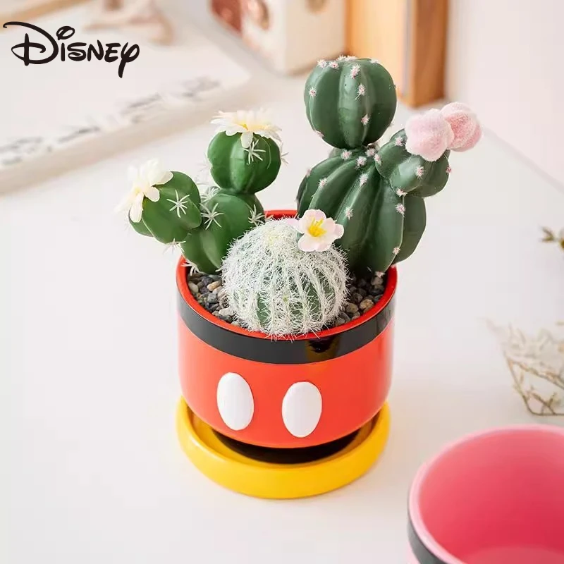 ديزني ميكي ميني أصيص زهور سيراميك Kawaii ميني ماوس الكرتون أنيمي زخرفة مكتب الديكور المفروشات المنزلية هدية