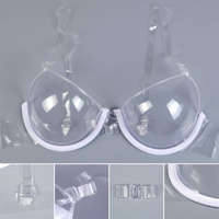 Clear Invisible Bra 3/4 Cup Straps Bra Invisible Convertible Adjustable Plastic Transparent Bra Backless Underwire Underwear