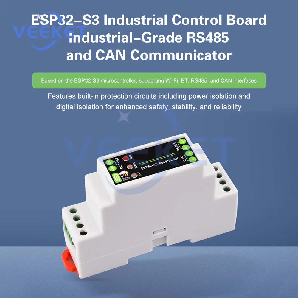 

ESP32-S3-RS485-CAN Industrial Control Board with WiFi Bluetooth Relay Dual Core 240MHz AI Power RS485 CAN Communicator