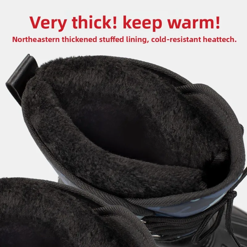 الشتاء الدافئة أحذية الصيد الرجال عدم الانزلاق مقاوم للماء أحذية الصيد خاص سميكة لوازم الصيد الثلوج الجليد الخواضون 40-46 #2
