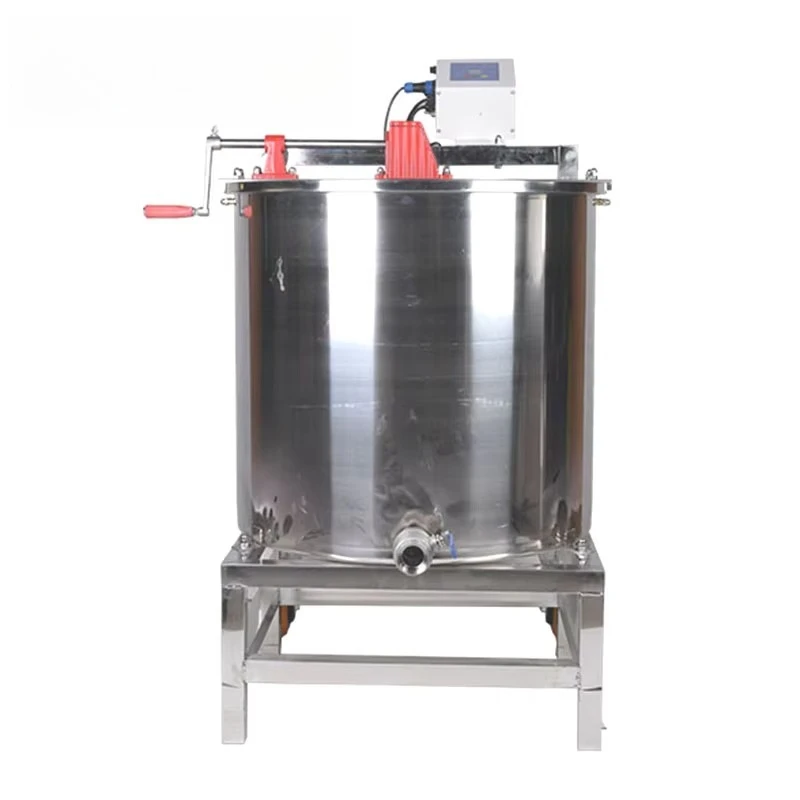 8 Frame Triple-Power Manual/Electric 220V/DC 12V Honey Extractor with 250W VFD Motor & Stainless Steel Basket