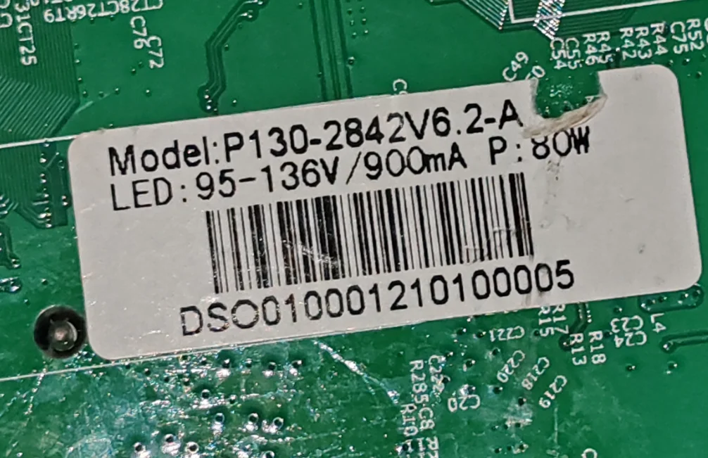P130-2842V6.2 쓰리인원 와이파이 TV 마더보드, 물리적 사진, 95 -- 136v, 900ma, 80w 에 적합 테스트 완료
