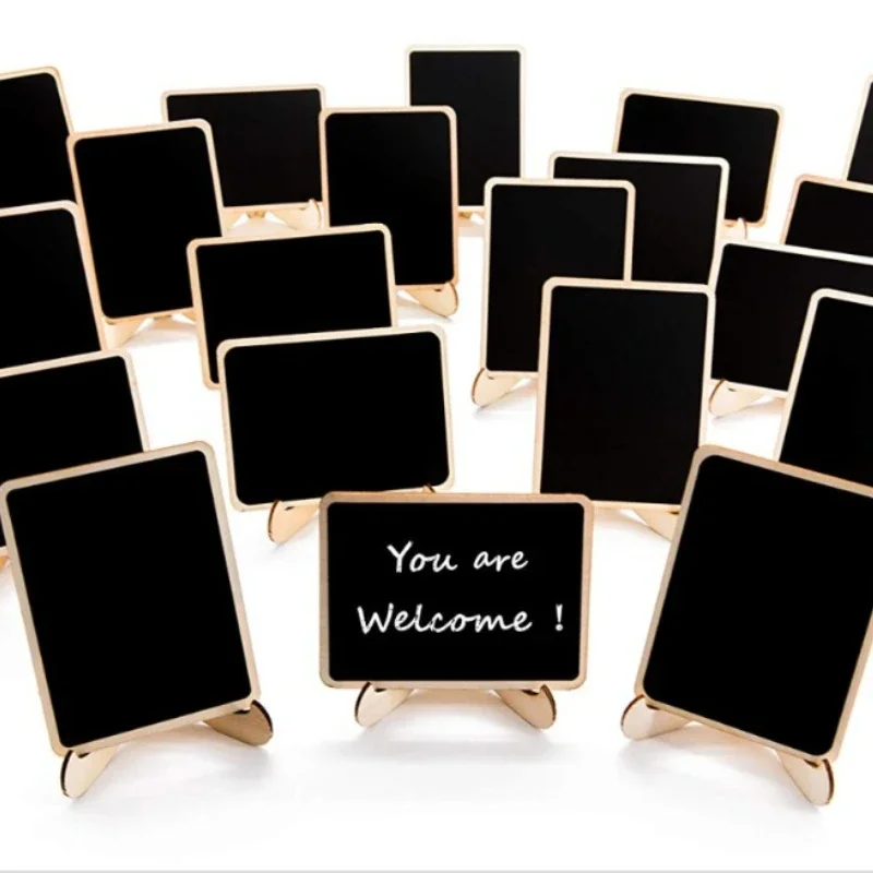 10pcs Small Blackboard Exhibition Mini Drawing Board Ornament Home Decor Craft Message Board Woodiness Desktop Display Board