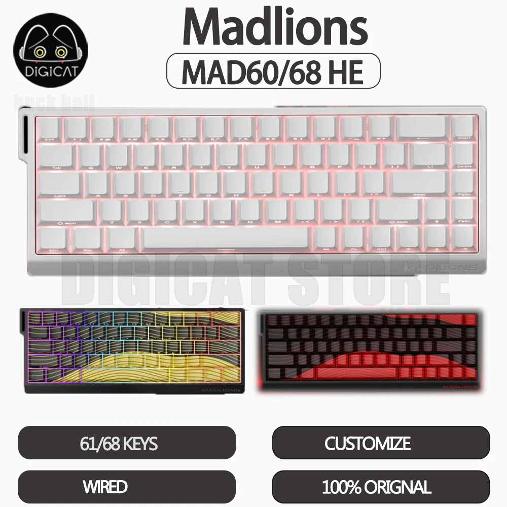 Madcatz Mad60 Mad68 HE 마그네틱 스위치 유선 키보드, 8k 기계식 키보드, 빠른 트리거 게이밍 키보드, 커스텀 키보드 선물