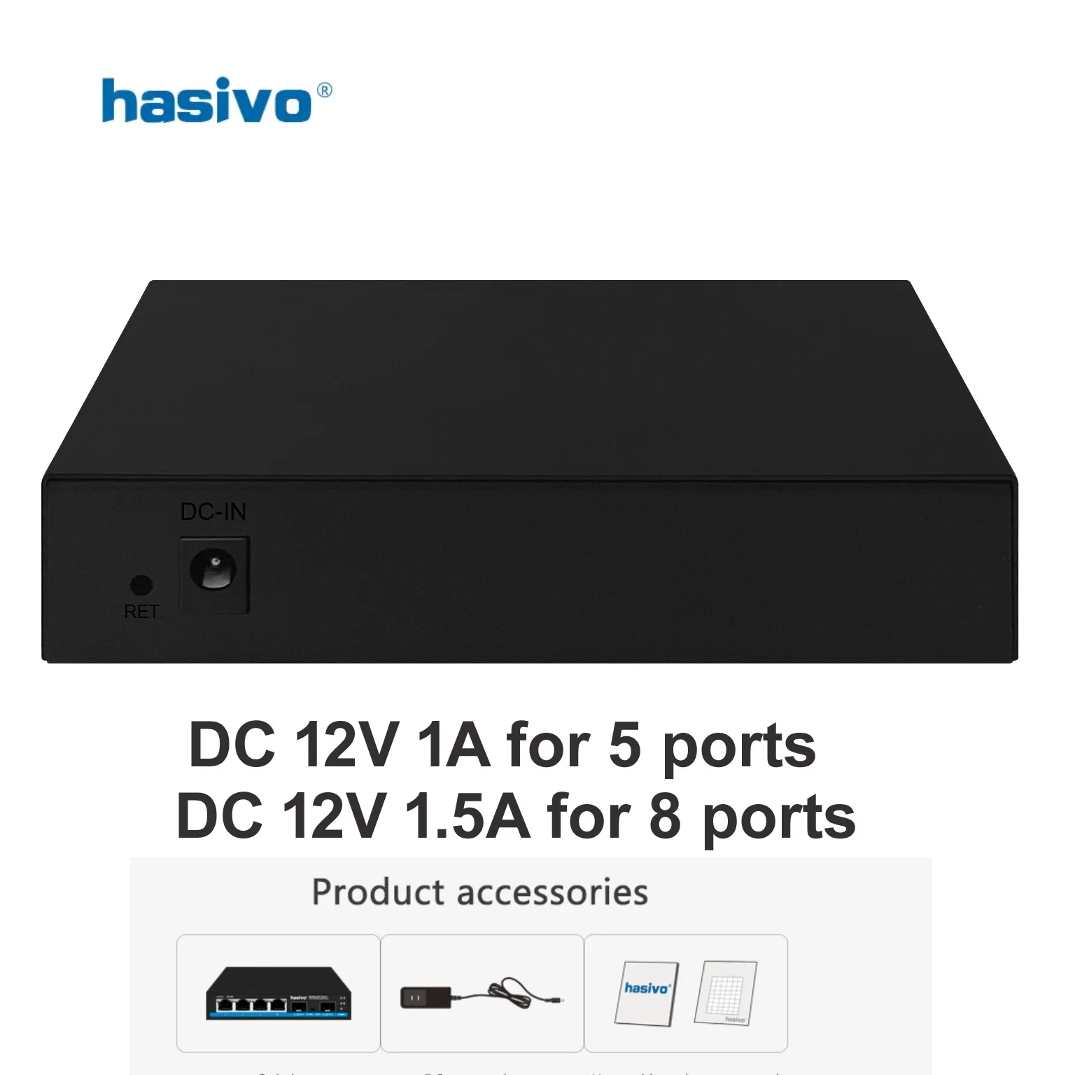 Hasivo 4/5/8 Ports 2,5G Netzwerk-Switch Webmanaged Mini-Größe mit 10G SFP+ Lüfterlosem Design