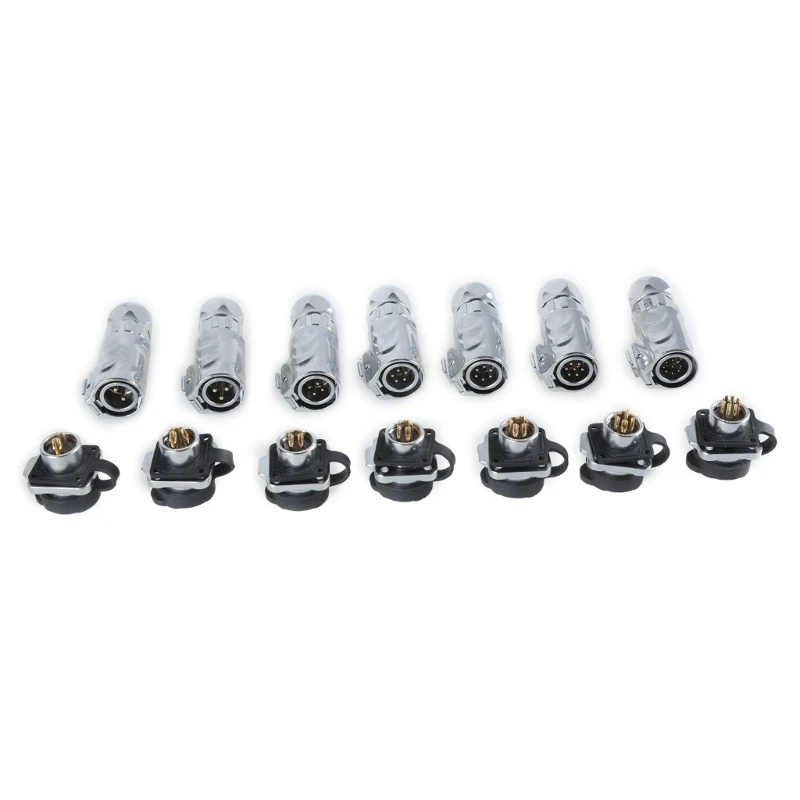 LP12 موصل طيران سريع القفل مع منفذ LP13 موصلات طاقة كهربائية معدنية كاملة ومقاومة للماء 1 قطعة