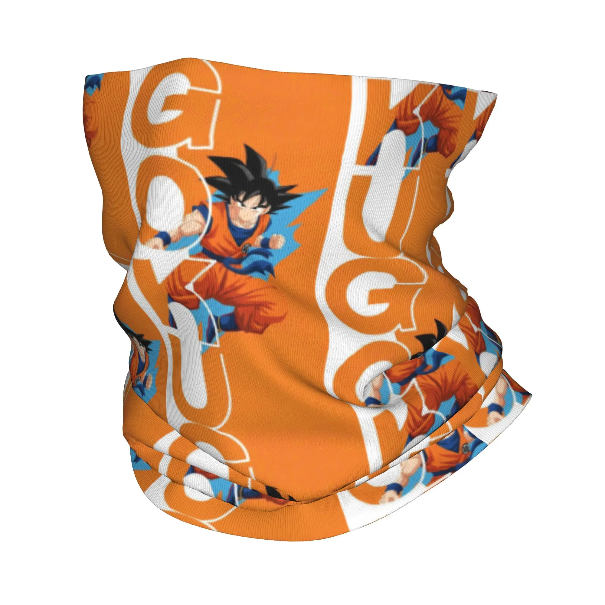 Custom Goku Anime Winter Headband Neck Warmer Men Women Hiking Cycling Tube Scarf Cute Cartoon Face Bandana Gaiter