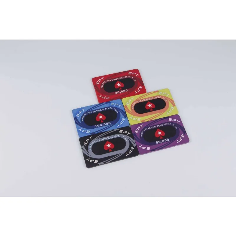 5/10 قطعة EPT تكساس هولدم بوكر رقائق السيراميك بوكر رقائق عملات مع نمط القلب لا الباهدة الرموز كازينو المهنية