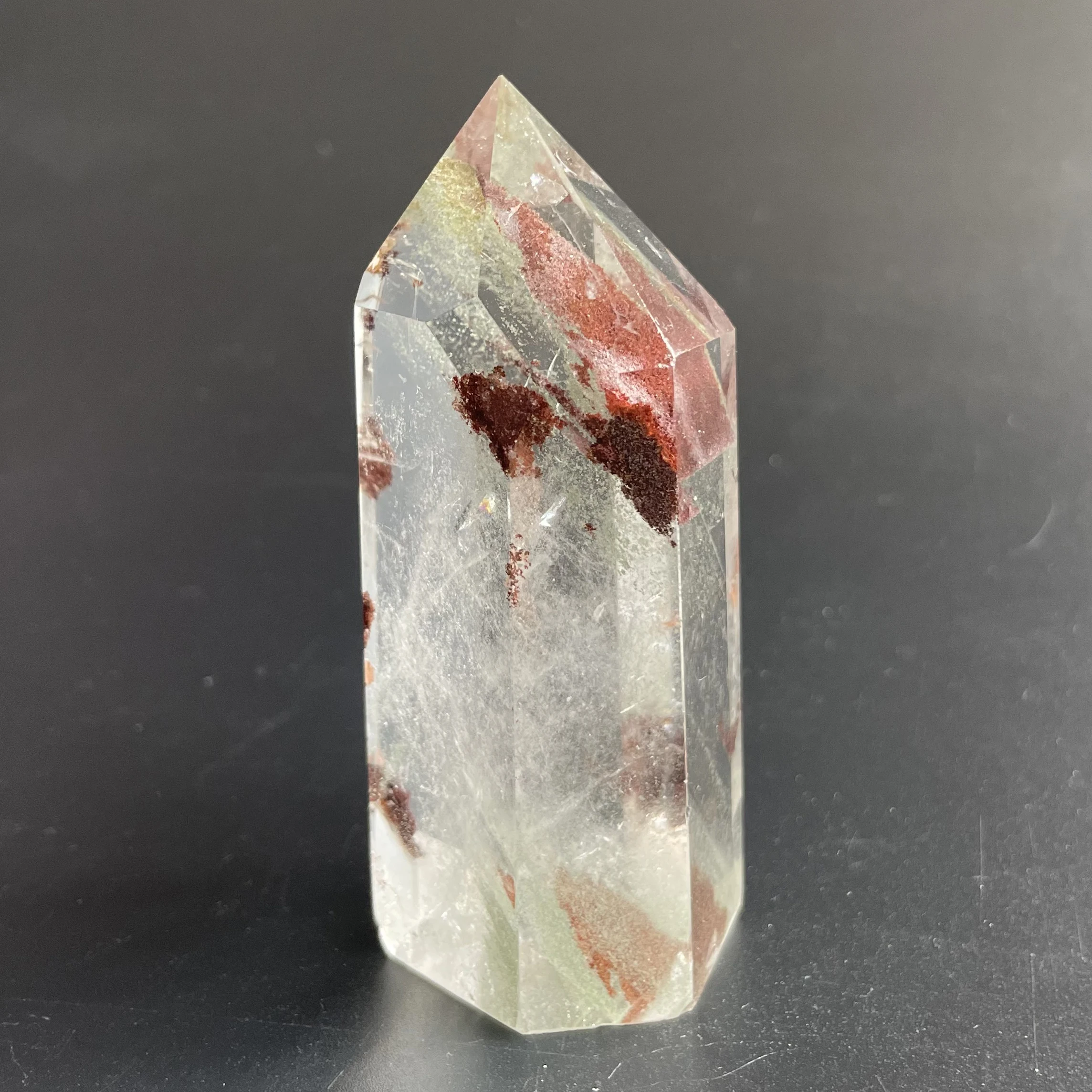 189g Natural Stone Crystal Tower Green Phantom Wand Point Decor Polished Obelisk Healing Gift Reiki Feng Shui B96