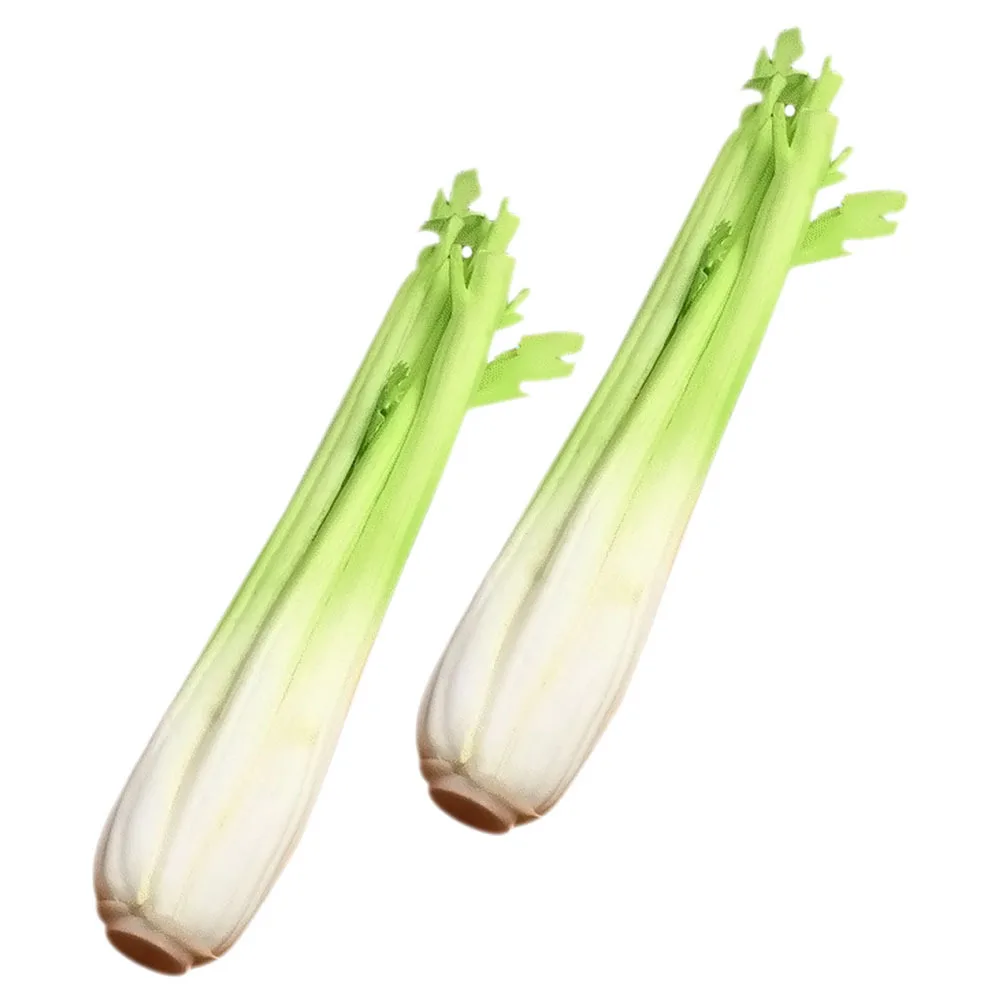 

2pcs Simulation Celery Lifelike Artificial Vegetable Kids Educational Tool Photography Prop Kitchen Restaurant Display Decor
