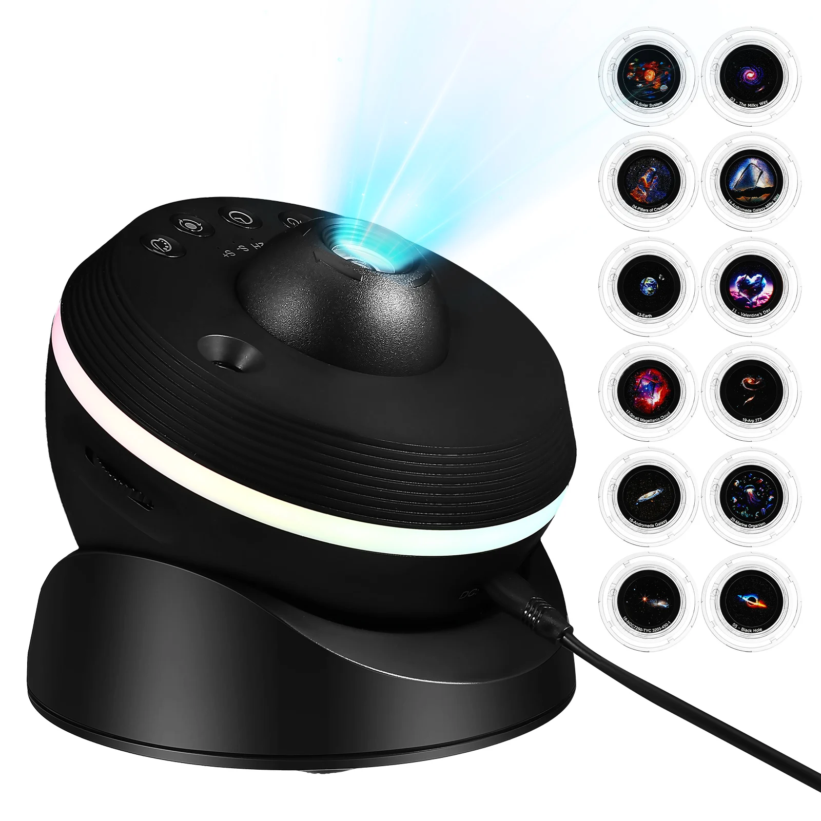 

Projection Lamp Adjustable Clarity Space Projector Lighting For Bedroom Night Kids Flexible Angle Interchangeable Discs