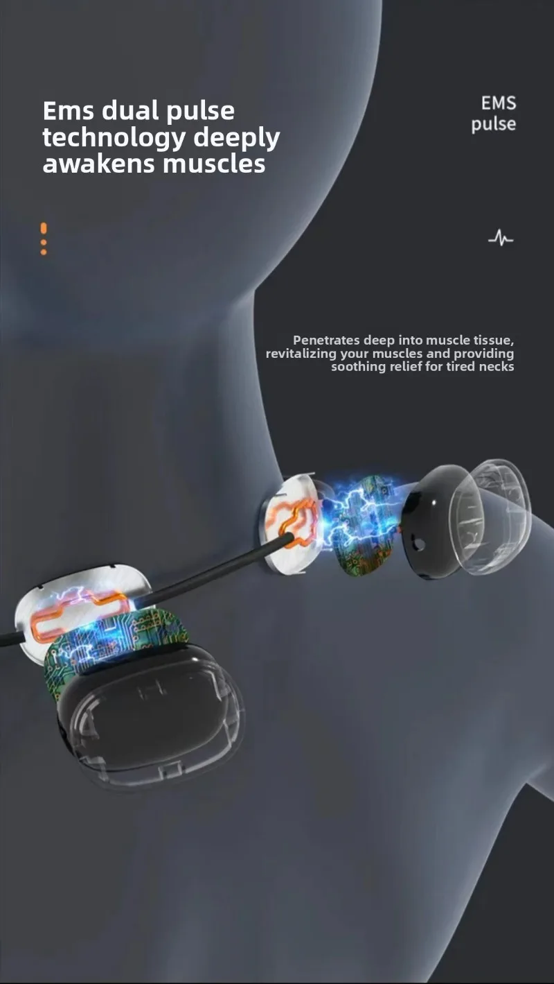 Sistema de Masaje Cervical Inteligente - 5 Modos de Frecuencia con Diseño Ergonómico Envolvente para Oficina y Viajes
