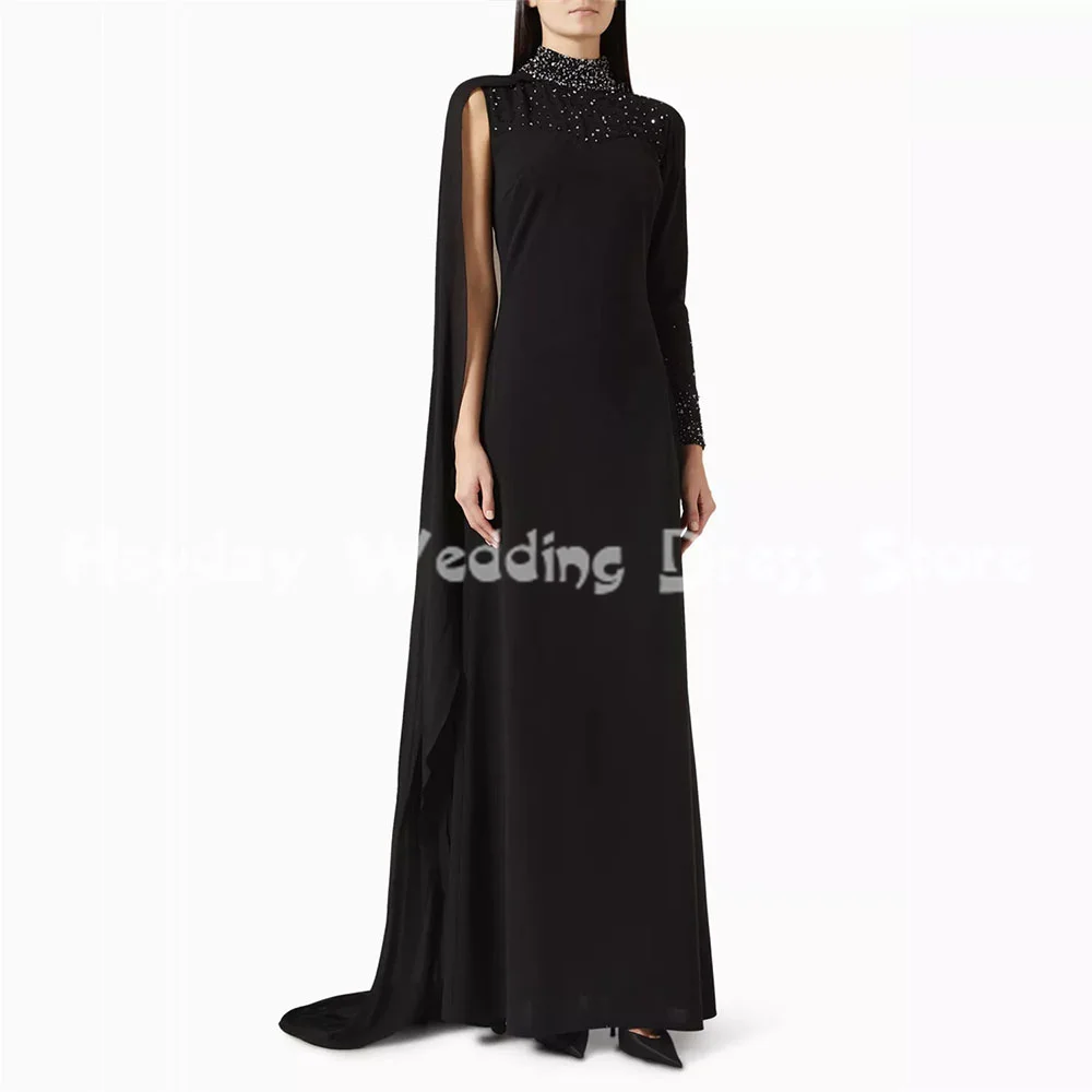 

Heyday женские прямые роскошные вечерние платья в Саудовской Аравии с круглым вырезом и бисером, элегантные платья без рукавов с лентами длиной до пола, 2025