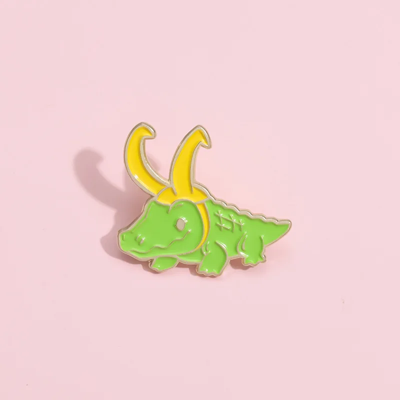 Pin Club | Cartoon Green Crocodile Enamel Brooches Cute Custom Animal Badge Alloy Clothing Hat Decoration Jewelry Gift Wholesale