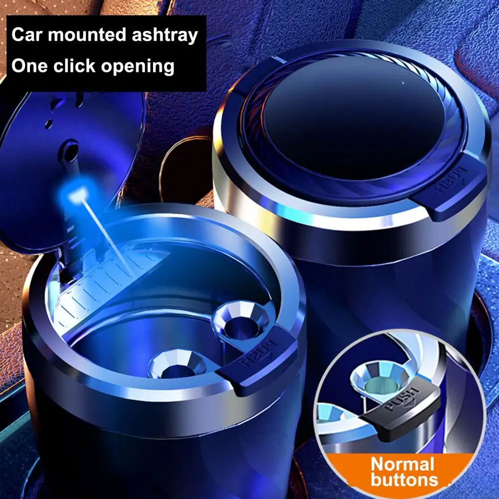 LED Light Car Ashtray Cup Large Capacity Detachable Vehicle Ashtray Holder High Temperature Resistant Ashtray Smoke Butt Holder