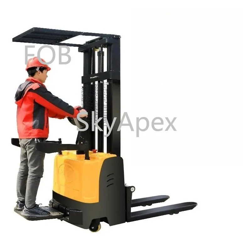 Hot Sale Full Electric Stacker 1.5 Ton Walking Forklift 1.6-5M Lifting FOB CE Lithium Battery High  Stability For  Warehouse Pro
