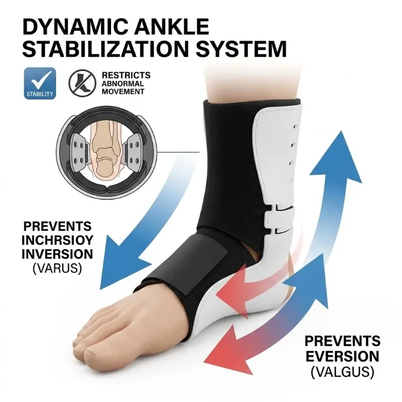 Adjustable Drop Foot Brace Orthosis Left Right Ankle Stabilizer for Hemiplegia Rehabilitation & Ankle Sprain