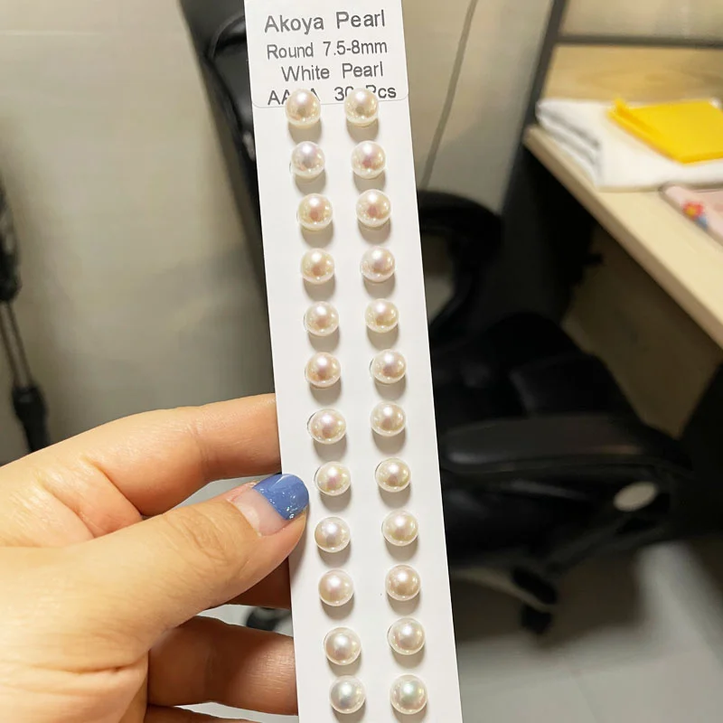 

ート수 가능한주 Китай Пресноводный AKoya Круглый Жемчуг 4A Высокий свет Безупречный Белый Голый АК Жемчуг для Серьг Кольцо DIY Ювелирные Аксессуары
