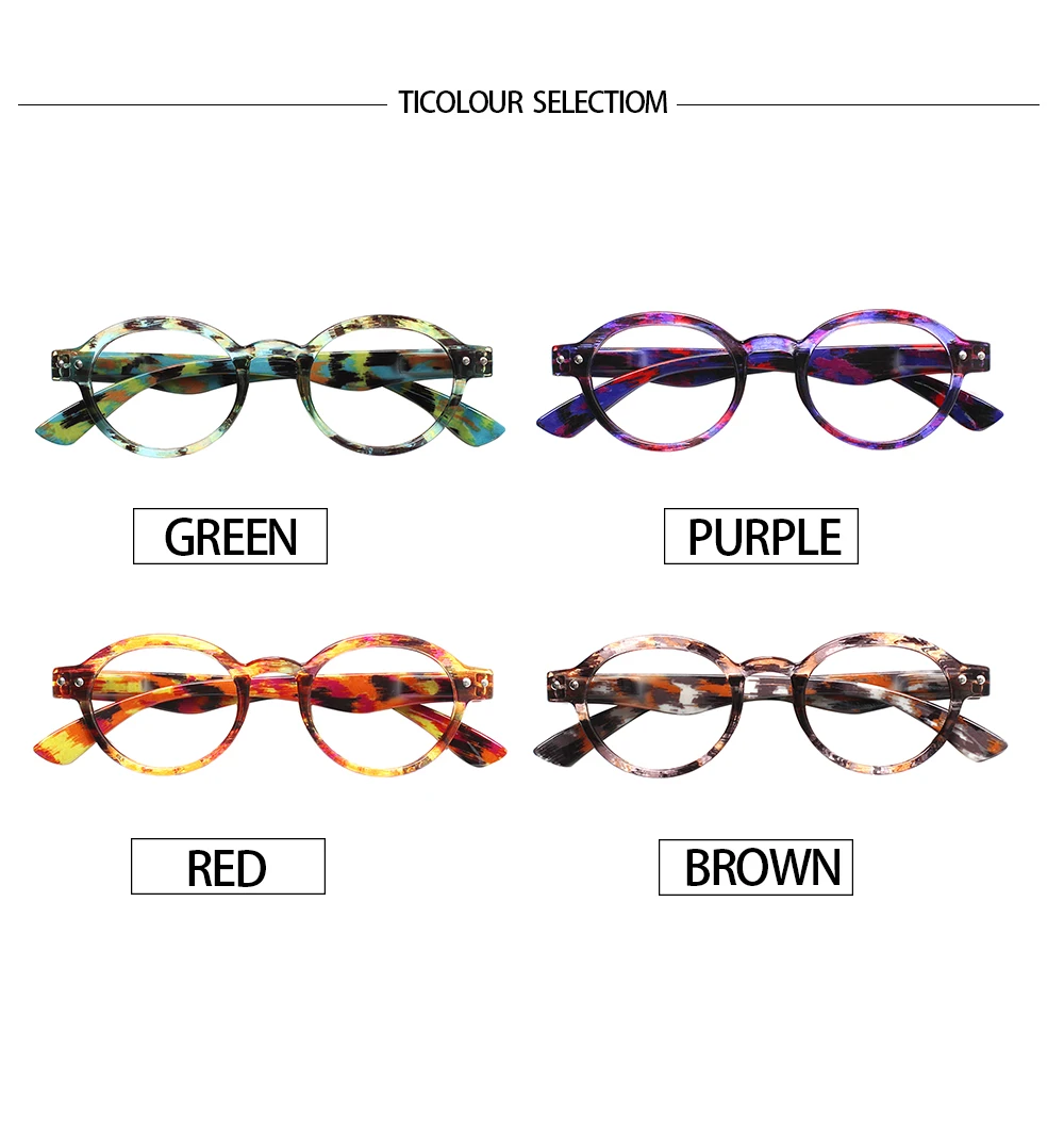 Henotin Reading Glasses Spring Hinge Men Women with Print Flower Frame Decorative Eyeglasses HD Prescription Eyewear 0~600
