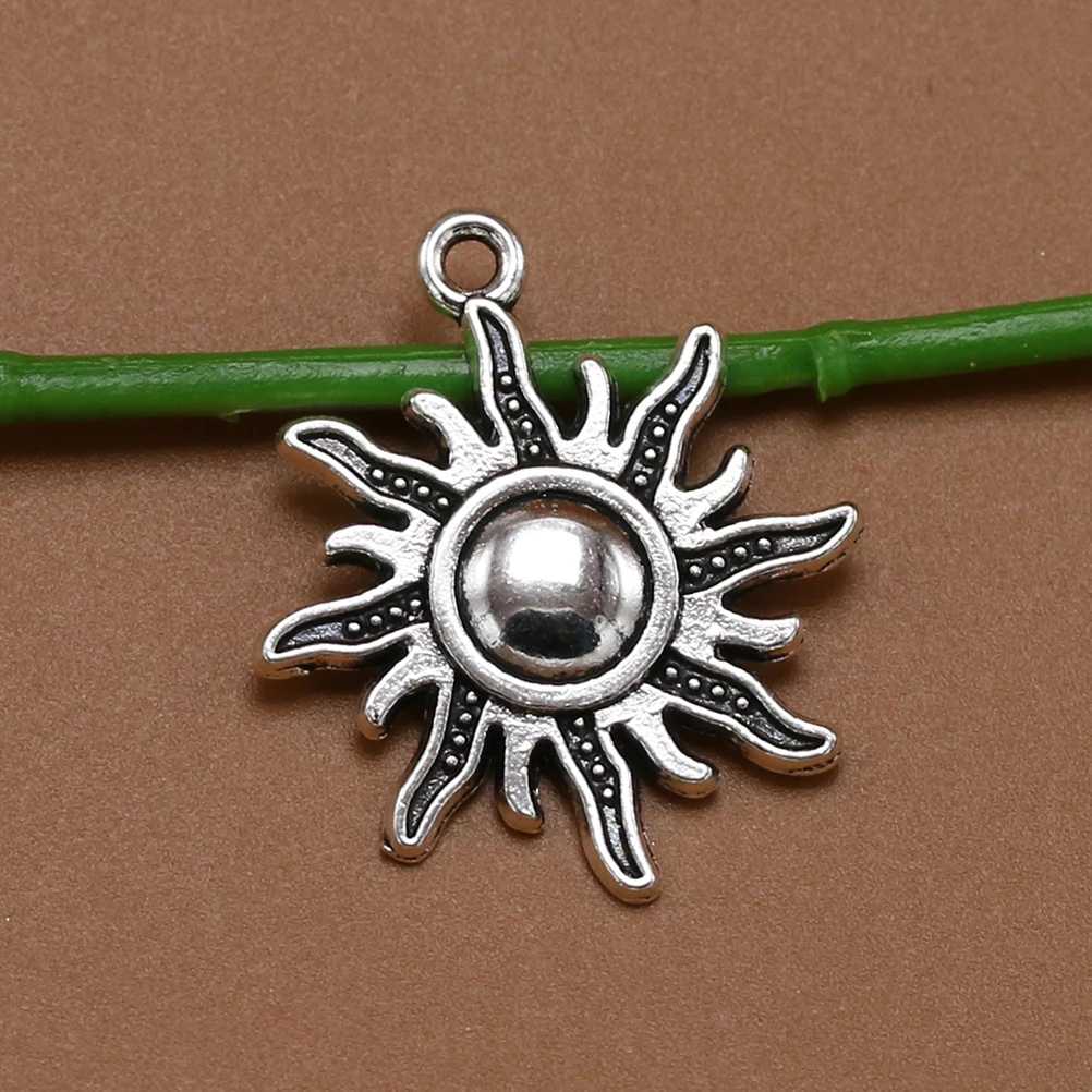 

20 Pcs Sun Alloy Pendant Charm Simple DIY Necklace Bracelet Earrings Jewelry Making Accessories Silver
