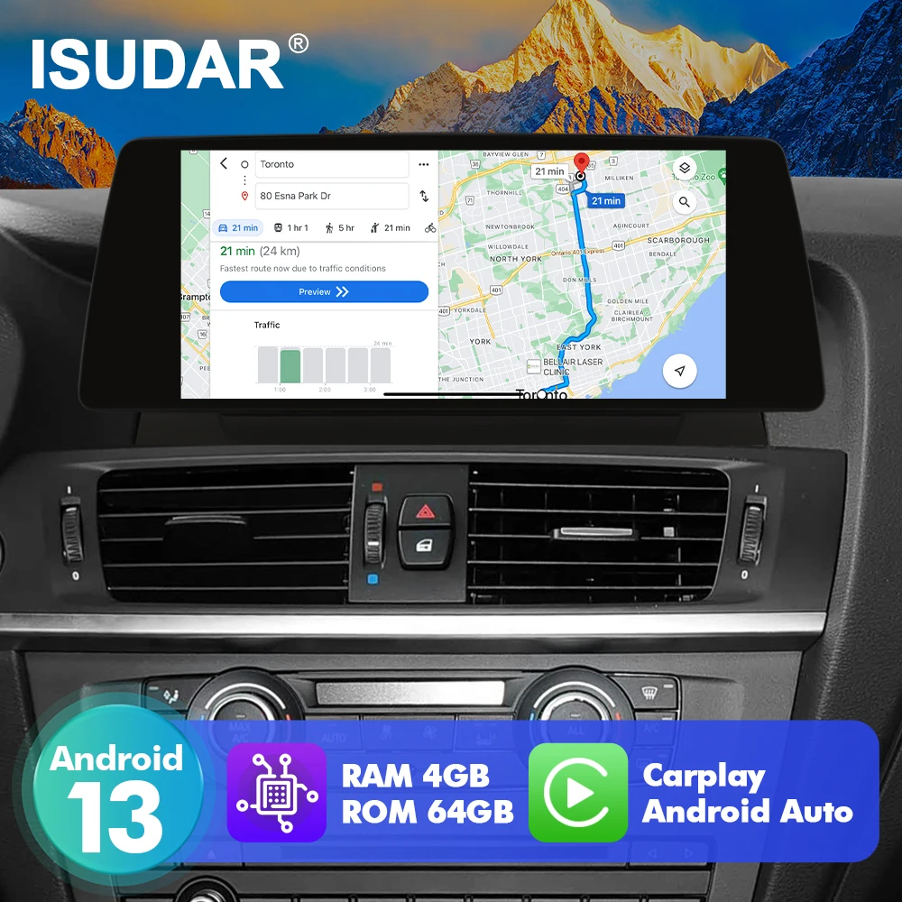 

10.33 Inch Car Radio Head Unit Carplay Auto Multimedia Monitors For BMW X3 F25 X4 F26 CIC NBT Android Car Accessories Navigation