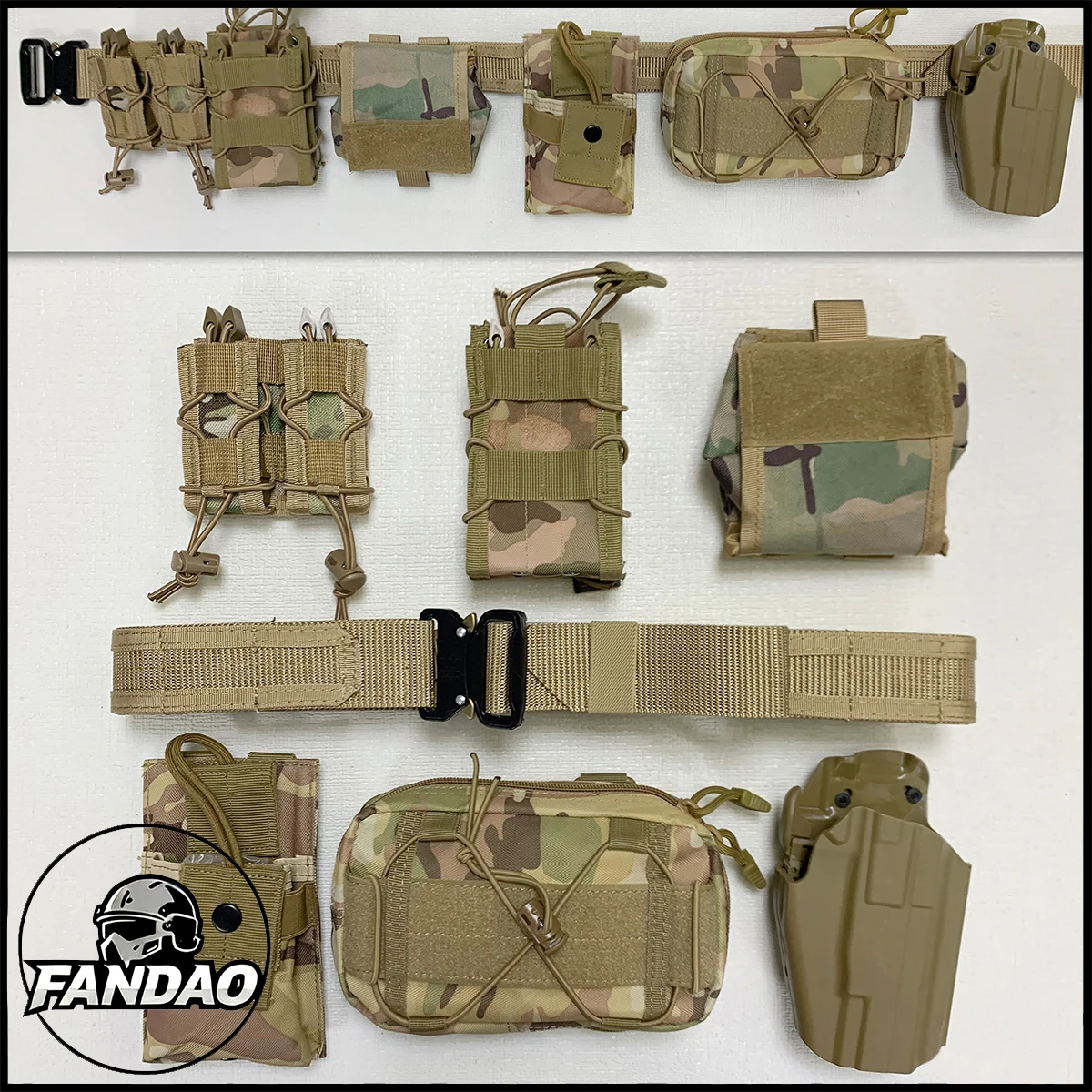 مجموعة كاملة من حزام الخصر التكتيكي من MOLLE مع حقيبة ملحقات مجلة الحافظة، معدات صيد عسكرية قتالية للرماية في الهواء الطلق #1