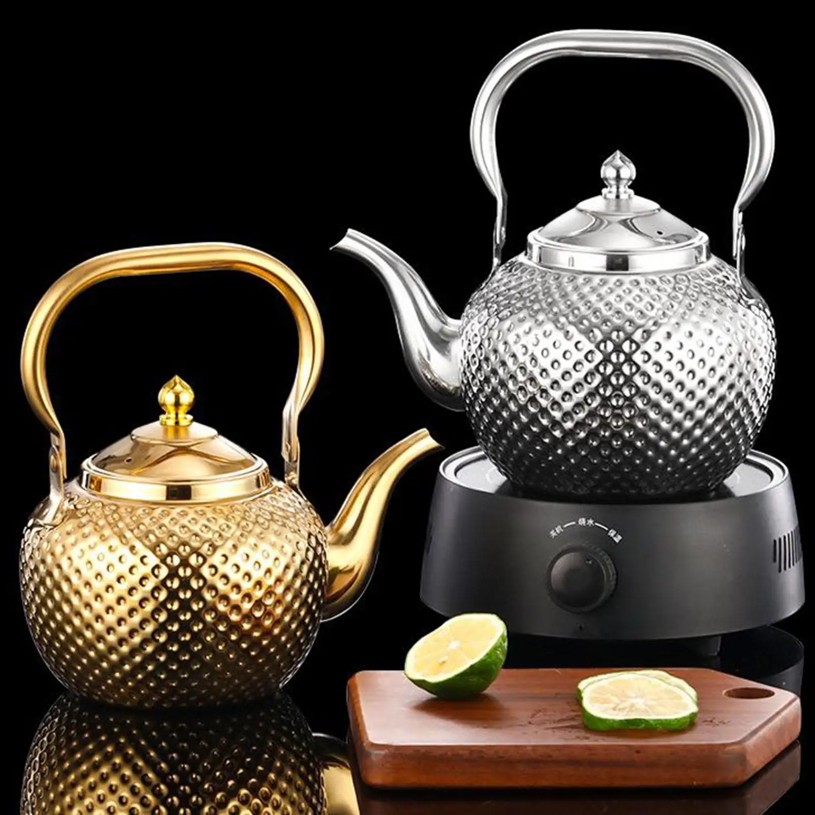 Stainless Steel Teapot Anti Scald Handle Blooming Loose Leaf Tea Pot Heat Conduction for Stovetop Safe Restaurant Home