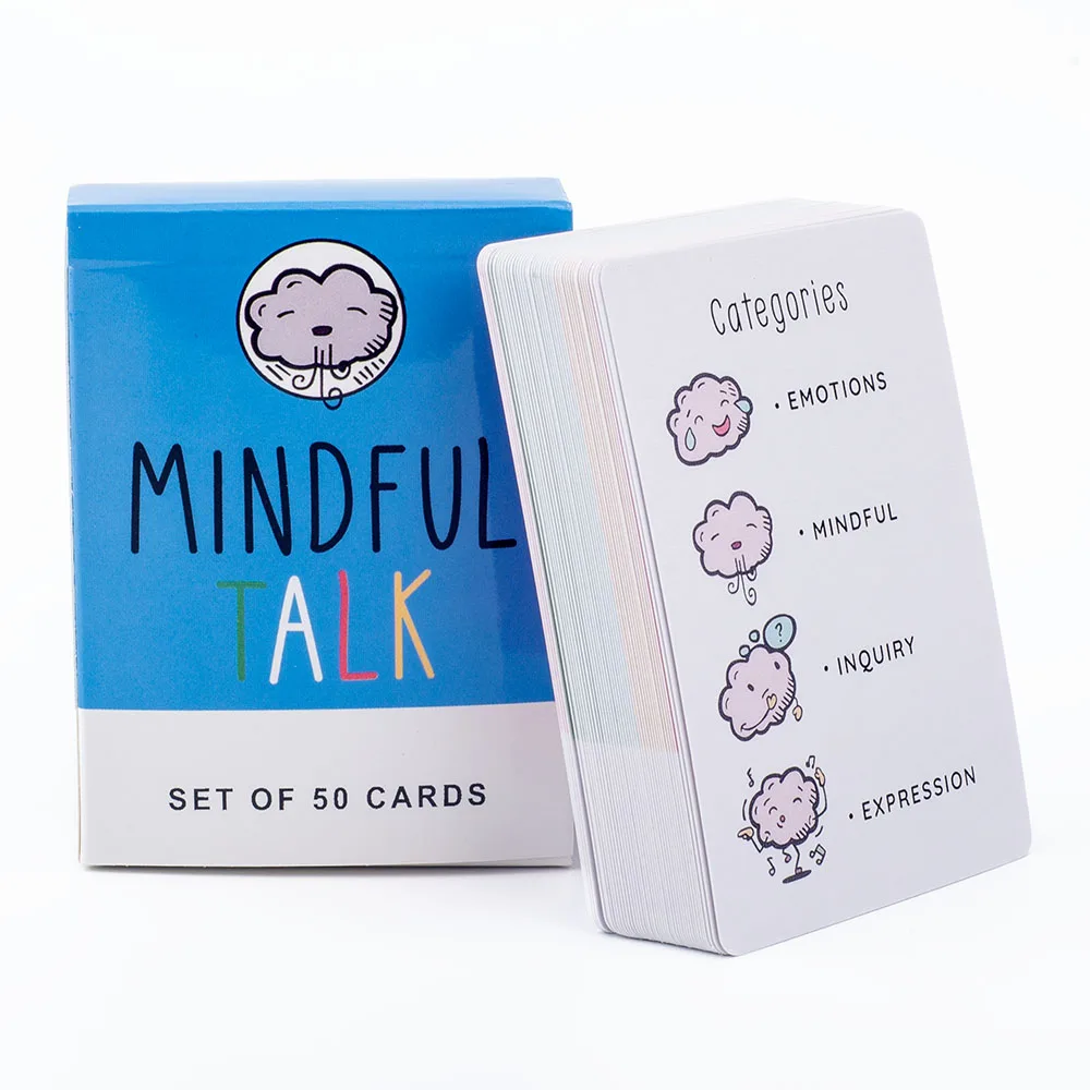 Jeu de société Mindful Talk, 50 cartes, brise-glace pour les rassemblements sociaux, pour mieux se connaître, jeu de fête amusant et significatif