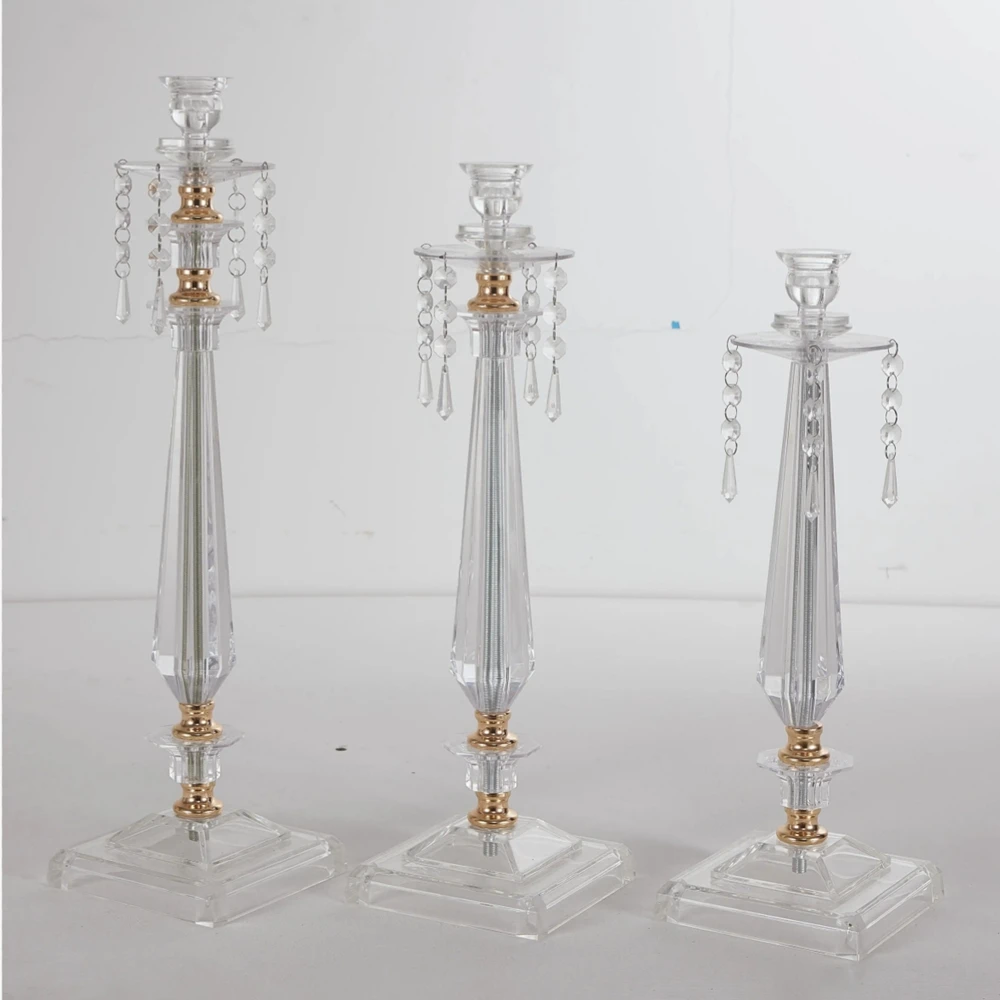 

5set/10set)3pcs/set) Gold metal floor stand candlestick holder backdrop arch Decor event Wedding Table Centerpieces for Party