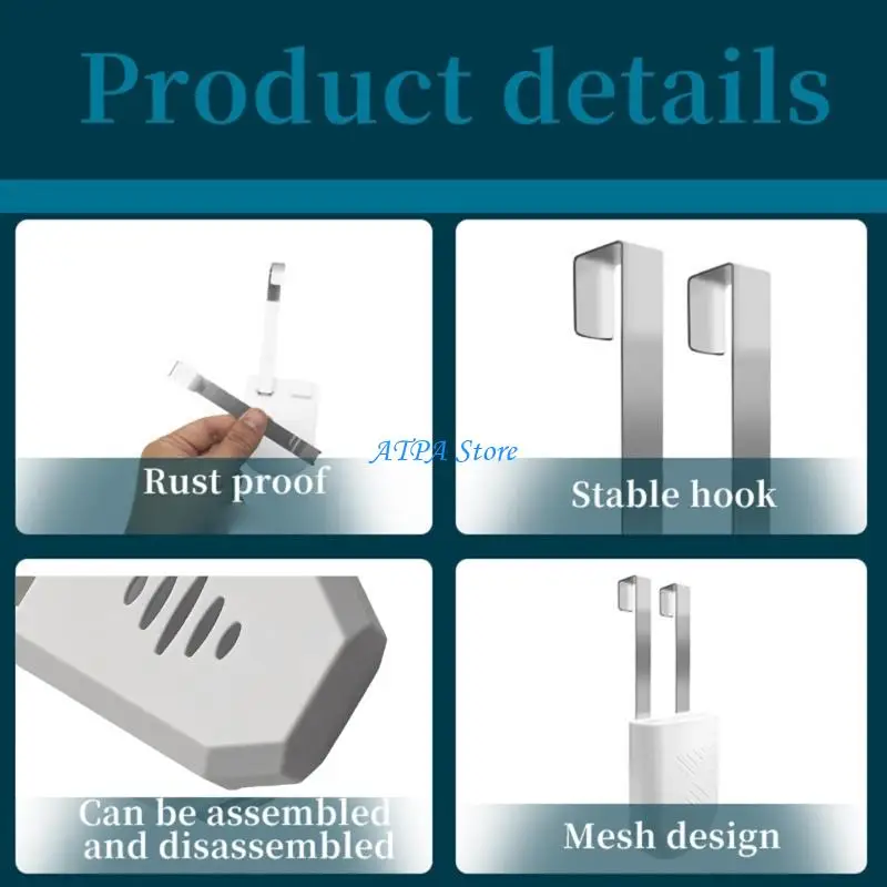 U13C Lightweight Plastic Toilet Tanks Accessory with Removable Mounting Hook Cleaner Tablet Arranger for Easy Installation