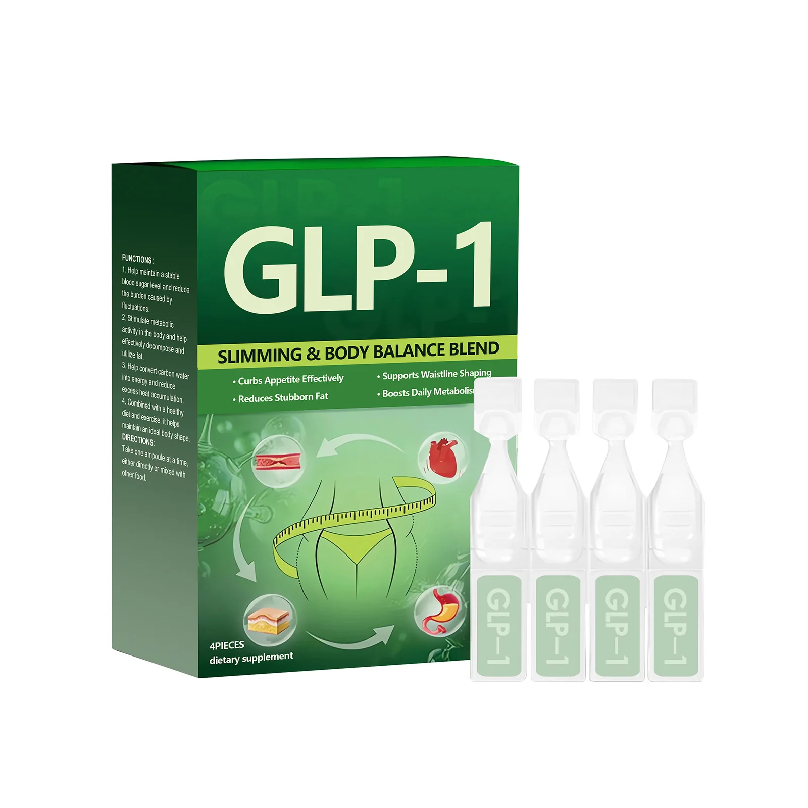 4pcs Fats Burning GLP-1 Weight Loss Slimming Drops Promote Intestinal Digestion Rapid Weight Loss Burn Fat Firm Skin Shaping New view 6