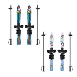 Short Skis Skiblades with Ski Poles Winter Equipment Snowboard with Bindings Ice for OutdooWinter Sports Snow Ice Skiing