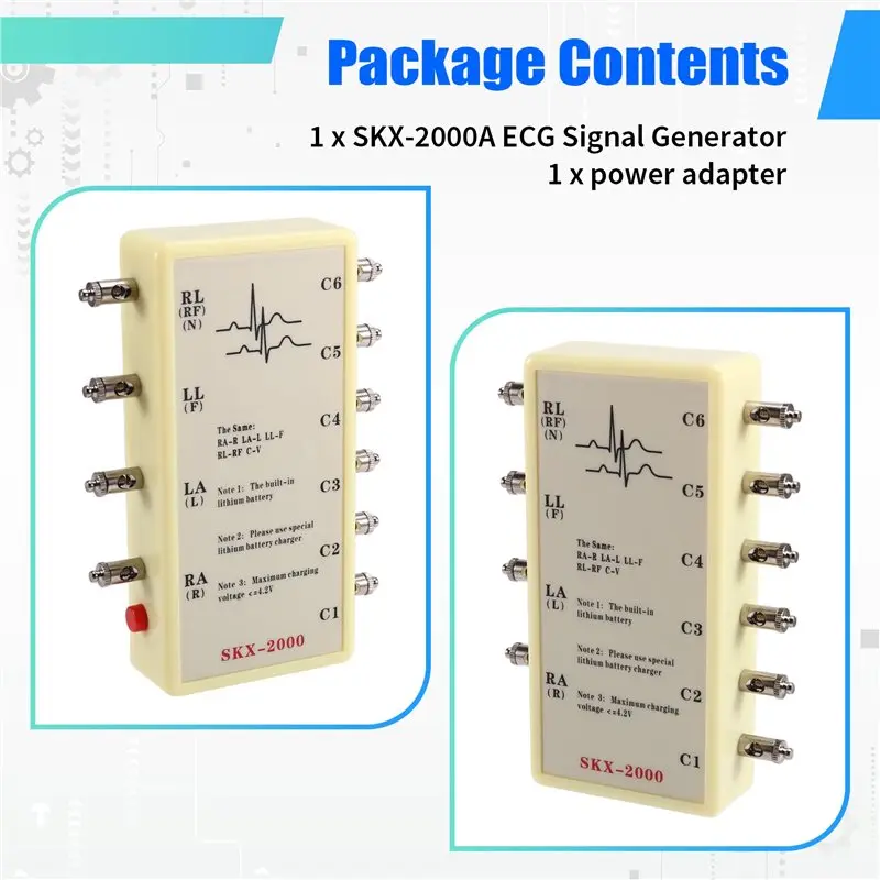 AA08-SKX-2000A ECG Signal Generator ECG Emulator For Electrocardiogram Simulations Simulation Instrument EU PLUG