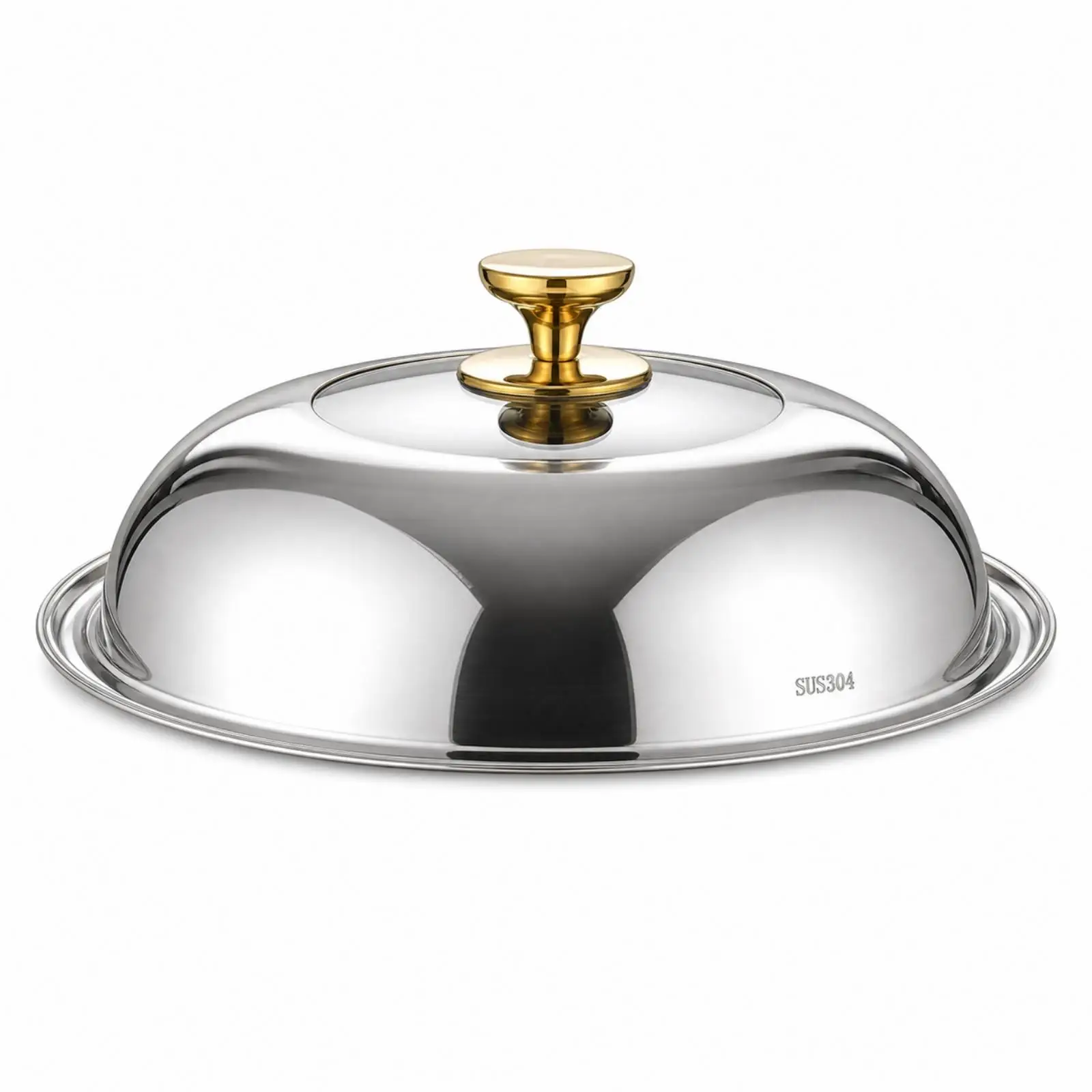 Domed Pot Lid with Viewing Section Transparent Stainless Steel with Glass Window Clear Universal Pan Lid for Home Cooks,