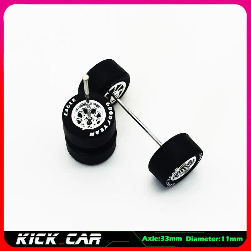 Metallic Color 1/64 Wheels With Rubber Tires 1 Set(4pcs) Plastic Basic Modified Parts Vehicle Toy For Hotwheels Tomica Mini GT