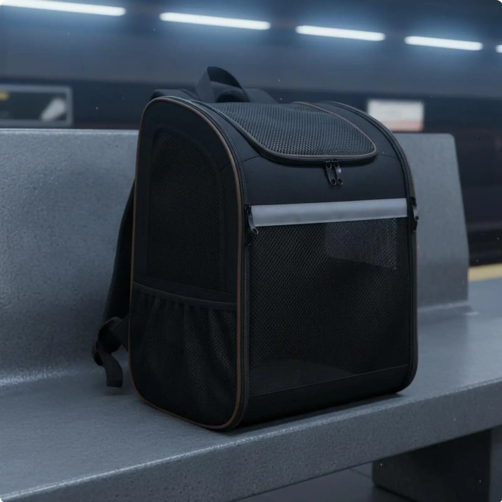 Foldable cat backpack with padded and breathable back support