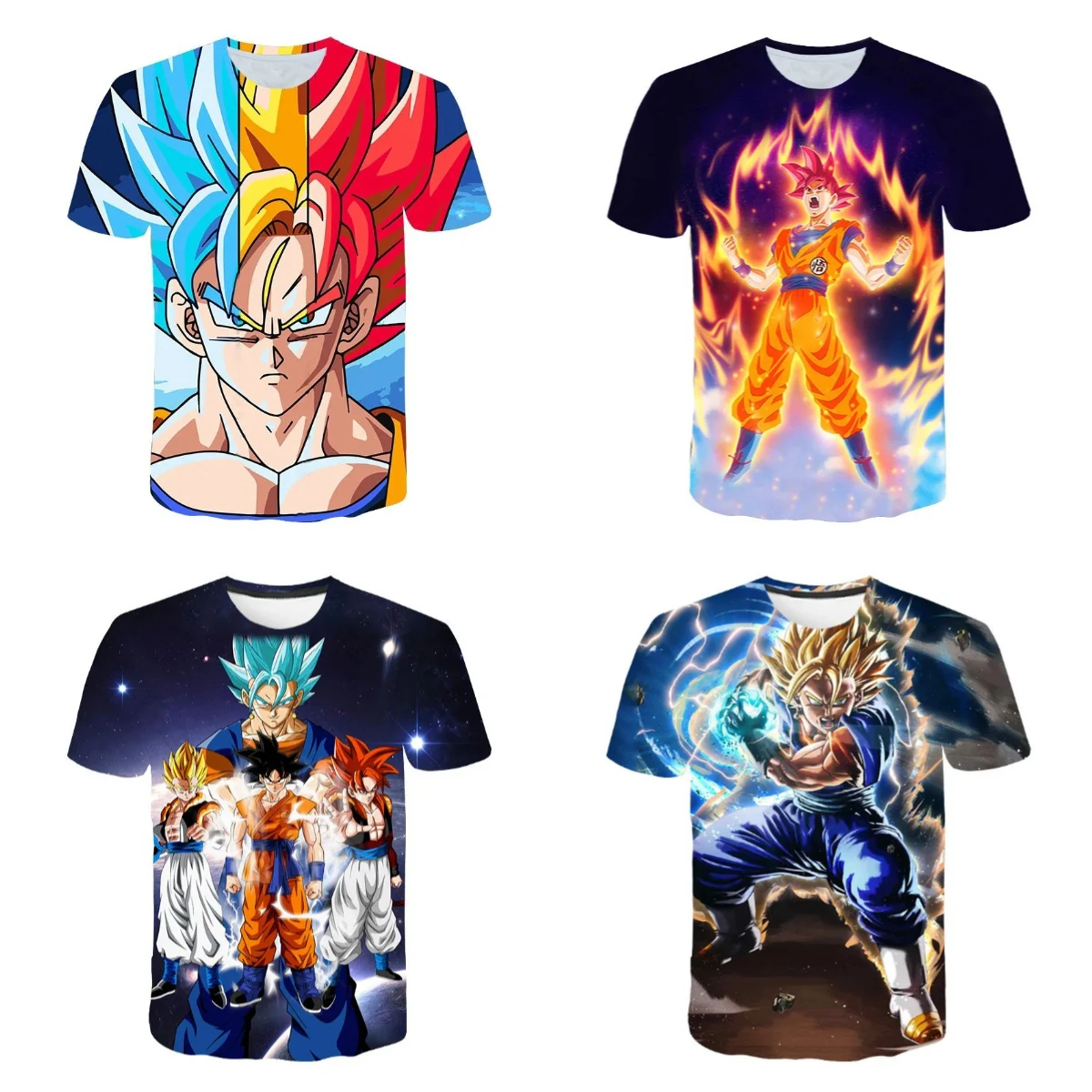 Hot Sale Anime Son Goku Vegeta T-shirt Boys T-shirts Kids Dragon Ball T Shirt Boy Tops Tee Children Clothes Summer Short Sleeve