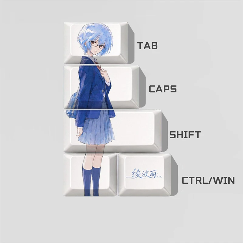 Teclas de Anime EVA Asuka Shikinami Langley, Juego de Teclas Personalizadas para Teclado Mecánico, Decoración de Teclado para Cosplay y Juegos, Regalos Perfectos para Fans